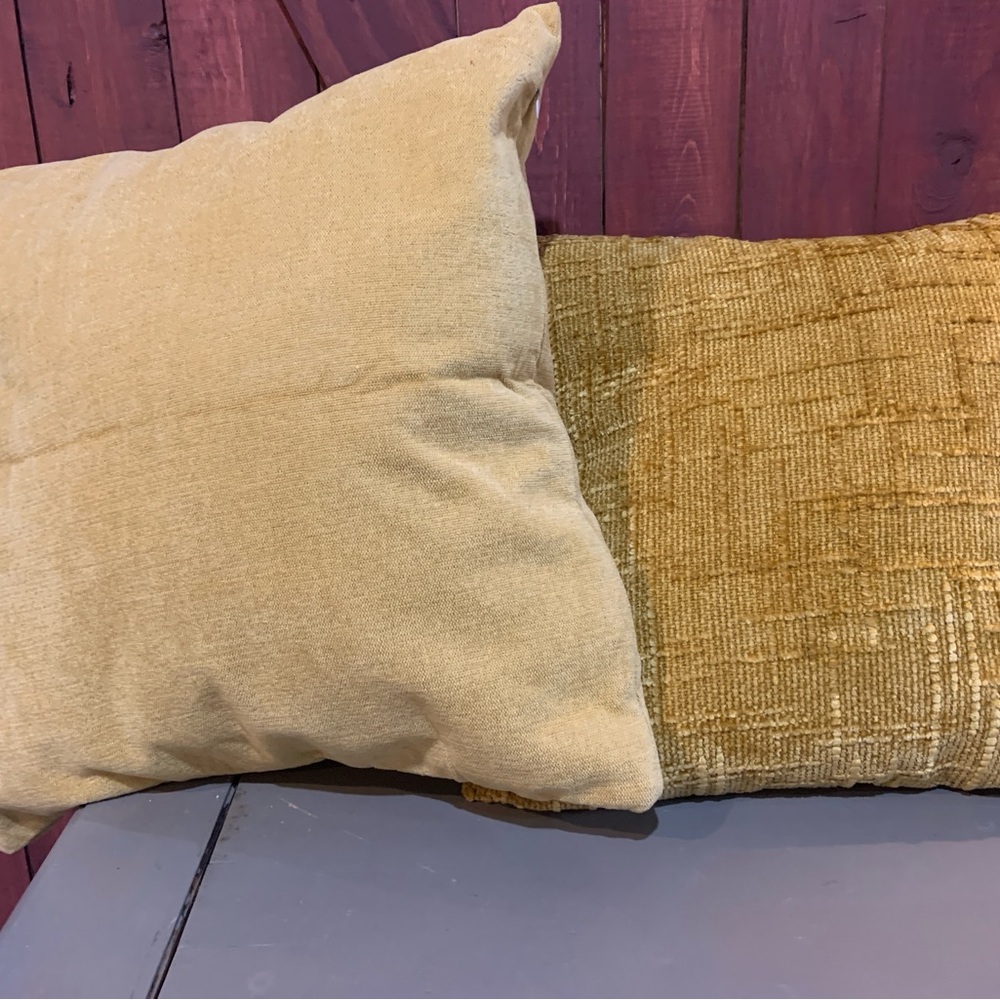 Luxurious Tan and Gold Accent Pillows
